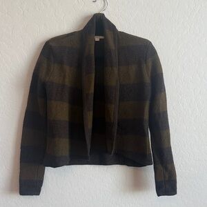 Ann Taylor LOFT Merino Wool Striped Textured Cardigan